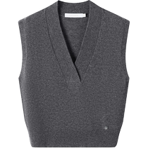 Pure wool] Navigare Italian small sailing gray sweater vest womens new waistcoat vest jacket