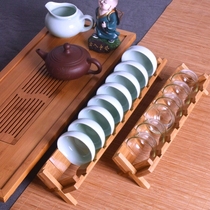 Tea cup rack drain rack water cup rack hanging rack creative tea cup holder bamboo tea set accessories storage rack storage rack new style