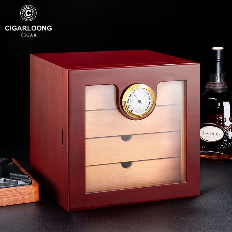 CIGARLOONG DRAGON CIGAR Moisturizing Boxes Mellow Cedar Cedar Wood Four Layers Large Capacity Moisturizing Box Snow Eggplant Smoke Box-Taobao