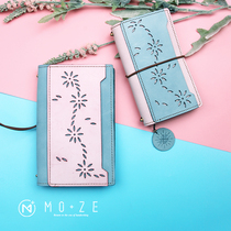 MOZE hollow fireworks notepad gift hand book cowhide notebook leather handmade book Free printing English