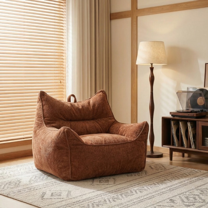 Nordic Japanese-Style Lazy Sofa, Popular Tatami Bean Bag, Living Room Balcony Reclining and Sleeping Single Sofa