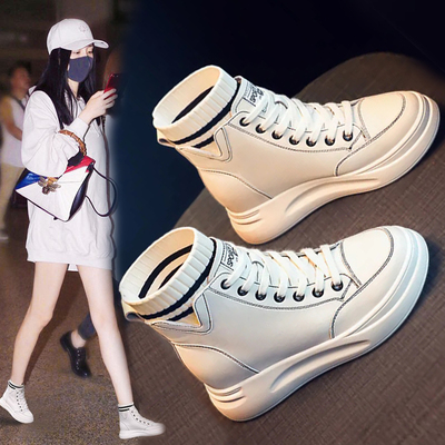 爆款超火高帮鞋女老爹鞋增高鞋马丁靴