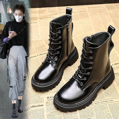 网红爆款厚底马丁靴女英伦风2020新款
