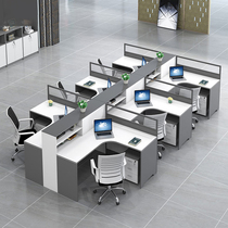 Office table and chair combination simple modern staff Table 2 4 6 manual seat screen partition office Card position