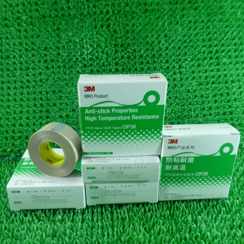 Băng dính nhiệt độ cao chống mài mòn 3M Băng vải thủy tinh PTFE Băng keo CIP36 nhiệt độ cao 19MM * 10M - Băng keo Trong tài khoản