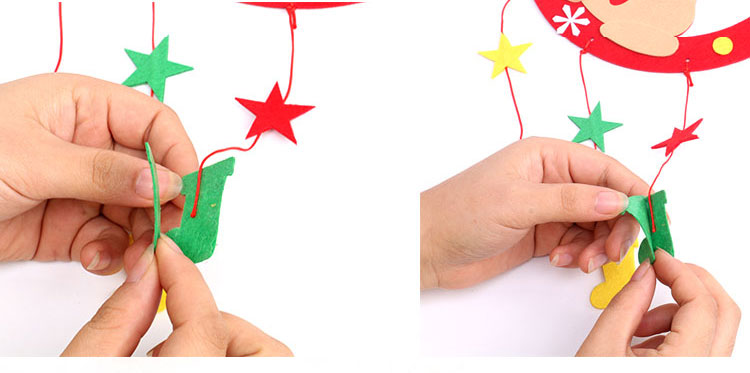 Trang trí vòng hoa năm mới mẫu giáo bố trí cảnh sáng tạo trẻ em DIY dán tay sản xuất chào đón món quà năm mới đồ chơi steam