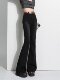 Autumn and Winter Tall Women's Black Flared Pants, Winter High-Waisted Slimming Extra-Long Slim-Fit Stretchy Bootcut Jeans