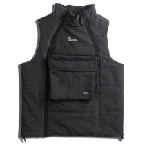 Monster Guardians Sports Cotton Vest Mens Windproof Warm Stand Collar Workwear Detachable Pocket Vest