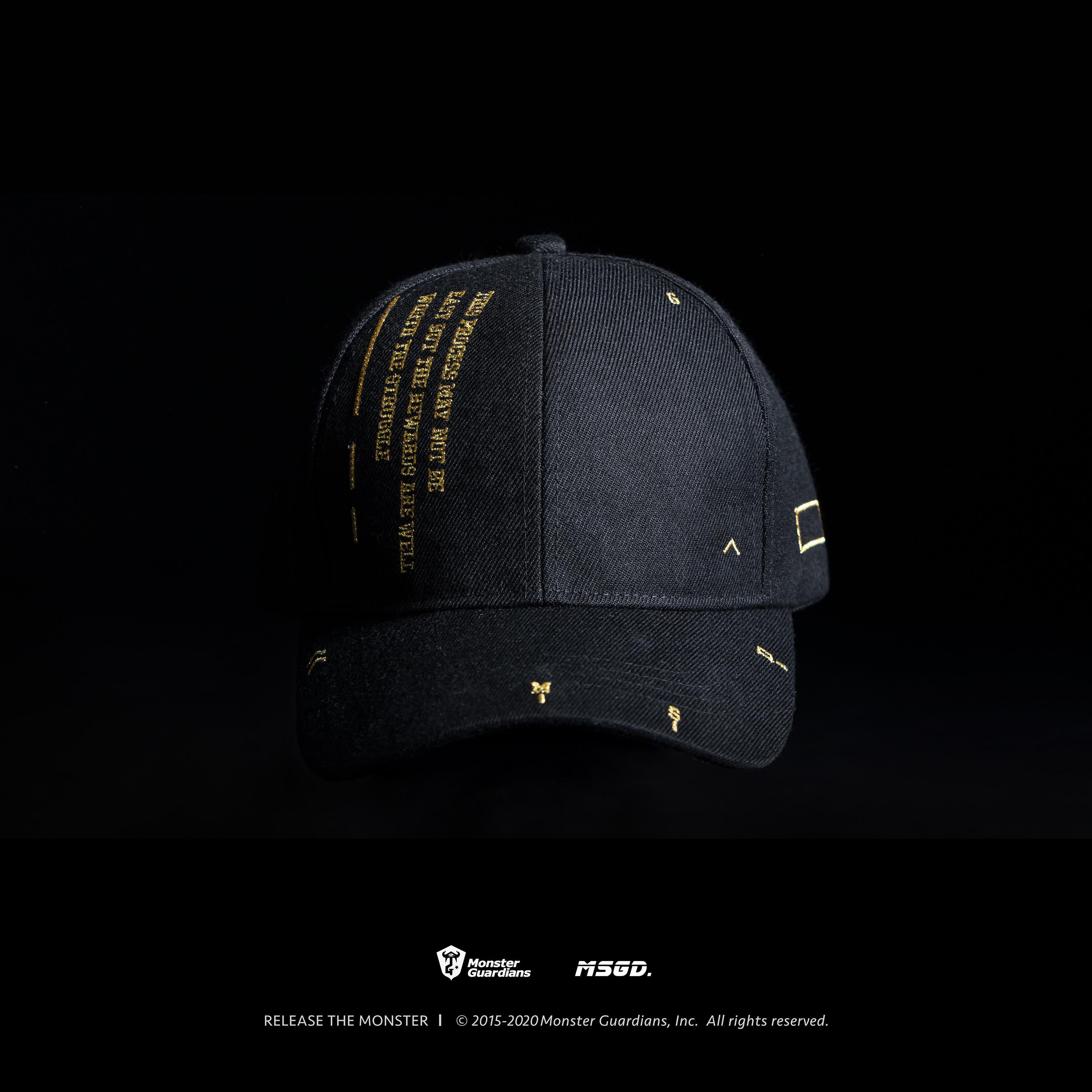 Monster Guardians Brand Customization Original Fitness Tide Brand Dark Night Black Gold Sports Cap