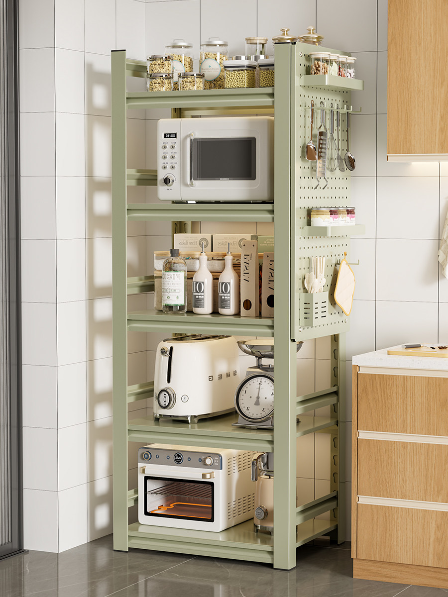 Kitchen Storage Rack, Floor-Standing, Multi-Layer, Multi-Functional, Household Microwave Oven Rack, Pot Rack, Storage Rack, Shelf, Cabinet Shelf