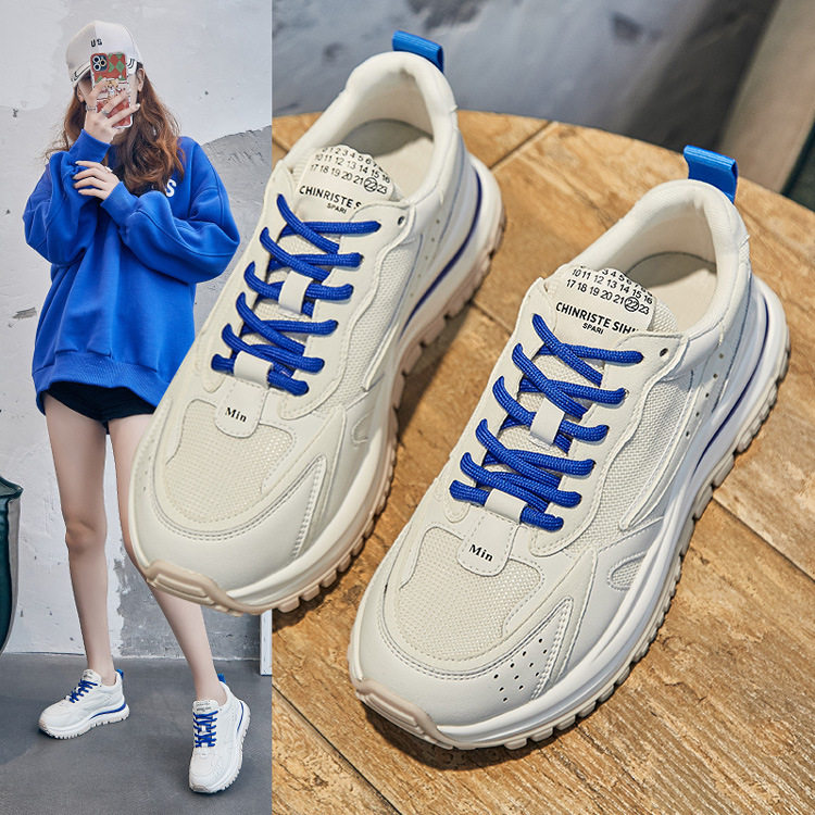 2022 Genuine Leather Aggan Soft And Breathable Thick Sole Women Shoes Casual Net Red Fried Street Old Daddy Ins Tide Sports Shoes