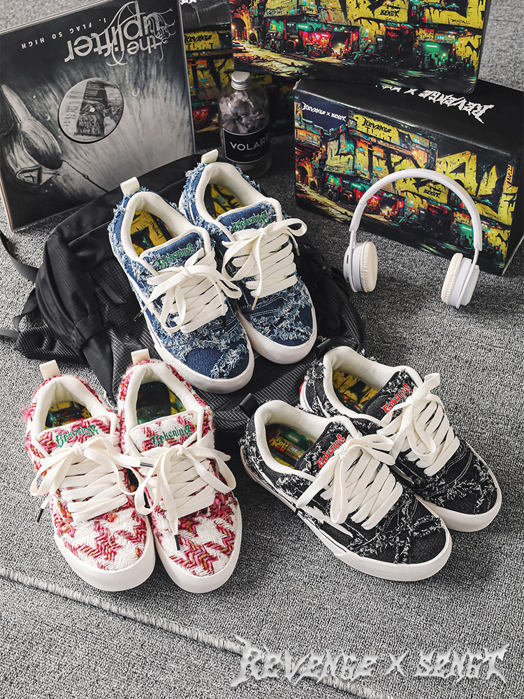 Подлинная обувь REVENGE X SENGT Los Angeles Lightning Joint Bread Shoes Мужская обувь американского бренда Tide для скейтборда на Хай-стрит Изображение 1
