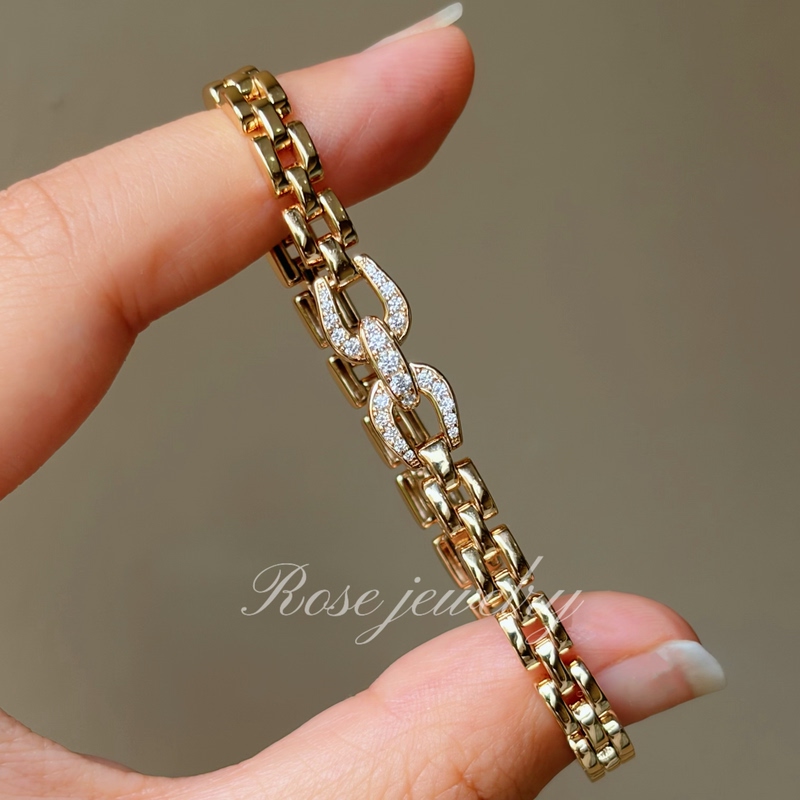 Exclusively Handmade/S925 Silver Gold-Plated Vintage Cheetah Classic Watch Strap Bracelet, Light Luxury Old Money Style Exclusively Handmade/S925 Silver Gold-Plated Vintage Cheetah Classic Watch Strap Bracelet, Light Luxury Old Money Style