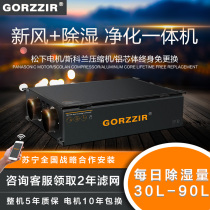 Gzhi full heat exchange fresh air dehumidification all-in-one system ceiling central pipeline Villa basement household business