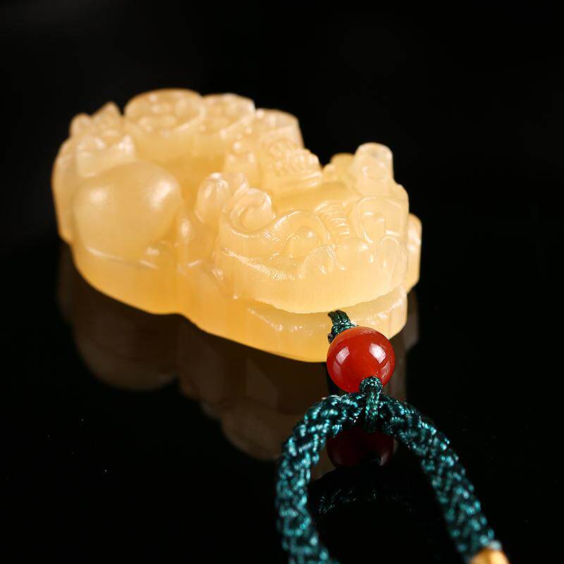 项链黄龙玉貔貅挂坠天然黄玉吊坠男士女招财辟邪转运 饰品情侣礼