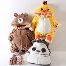 Baby Sleeping Bag Autumn Winter Style Coral Fleece 0 to 6 months 1 year old baby flannel Flannel Cartoon Pyjamas with foot sleeves