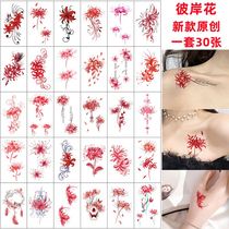 Body stickup tattooed waterproof 3d Flowers Adolescent Girl Ensemble Anecdooge tattooed male Realistic Lines Durable Waterproof