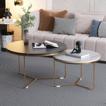 Light extravagant rock plate round tea table combined small family type minimalist modern living room marble edge a few small tea table tables home