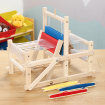 Wooden emulated loom braiding machine over home toy hand woven wool thread wooden weaver puzzle toy