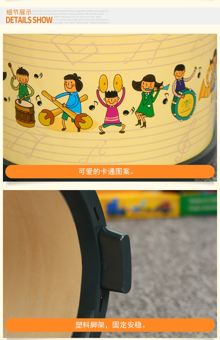 Bé gái nhạc đồ chơi bé đánh trống bé tambourine nhạc cụ gõ trẻ em trống tay gỗ đồ chơi thông minh cho bé