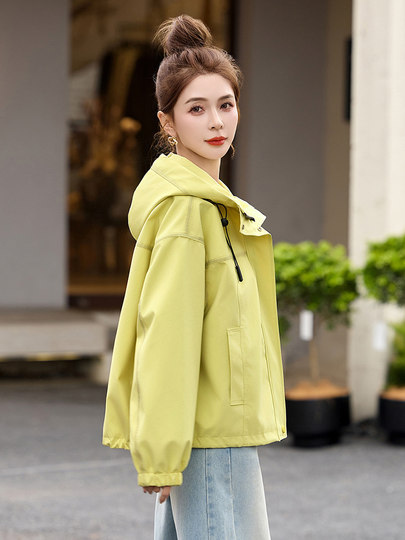 工装减龄短外套女连帽韩版2025秋季新款休闲百搭显瘦超好看夹克