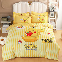 Food pickup cute cartoon childrens bedding bed linen quilt cover four-piece set 1 2m bed boy girl three pieces