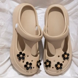 Туфли «Мэри Джейн», летние тапочки в стиле Crocs, милые мюли на платформе, женские тапочки, женский стиль, коллекция 2024 года, подходят для носки на улице, закрытый носок