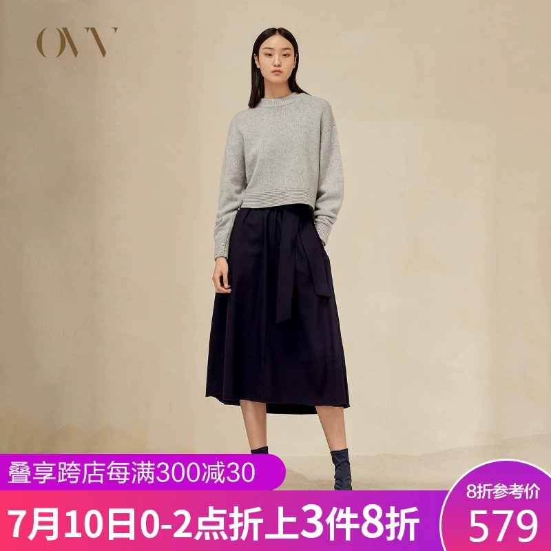 OVV nữ mùa thu đông hot bán áo len cashmere cổ dài tay áo len - Áo / áo thun