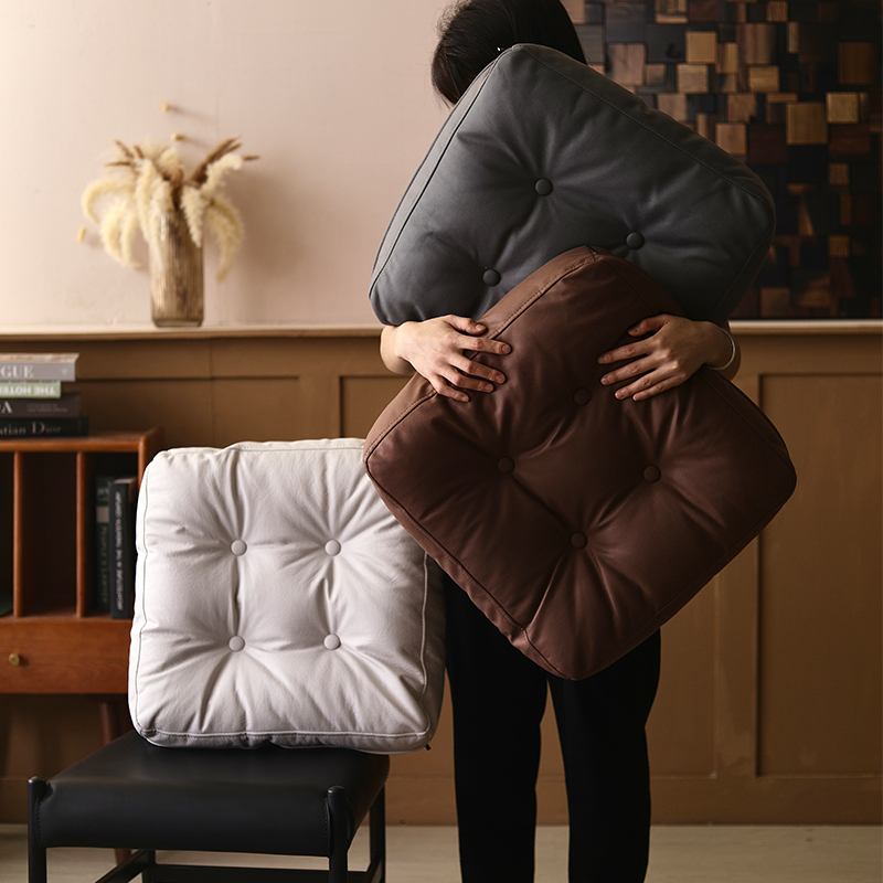 Japanese-Style Tatami Cushion Leather Tech Fabric Sofa Cushion Living Room Square Headboard Soft Cushion with Core Seat Cushion Futon