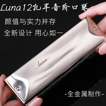 Moonlight design JDR Luna Luna 12 - hole metal semitone harmonica professional playing class gift instrument