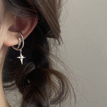 Lou Haha] French design sense niche designer ear bone clip without ear hole simple ins four-pointed star ear clip