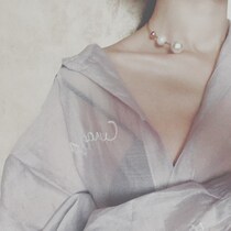 Classical beauty pearl choker fairy retro 14K gold-packed necklace collarbone chain temperament necklace female neck jewelry