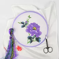 Su thêu DIY người mới bắt đầu kit công cụ khăn tay truyền thống vật liệu nhập cảnh hướng dẫn sử dụng thêu thêu thêu cổ tự làm tranh thêu hoa khai phú quý