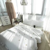 ins Wind Korean single bed cover quilted quilted by three-piece Xia Liang quilt single piece cotton Star cover covered air conditioning quilt