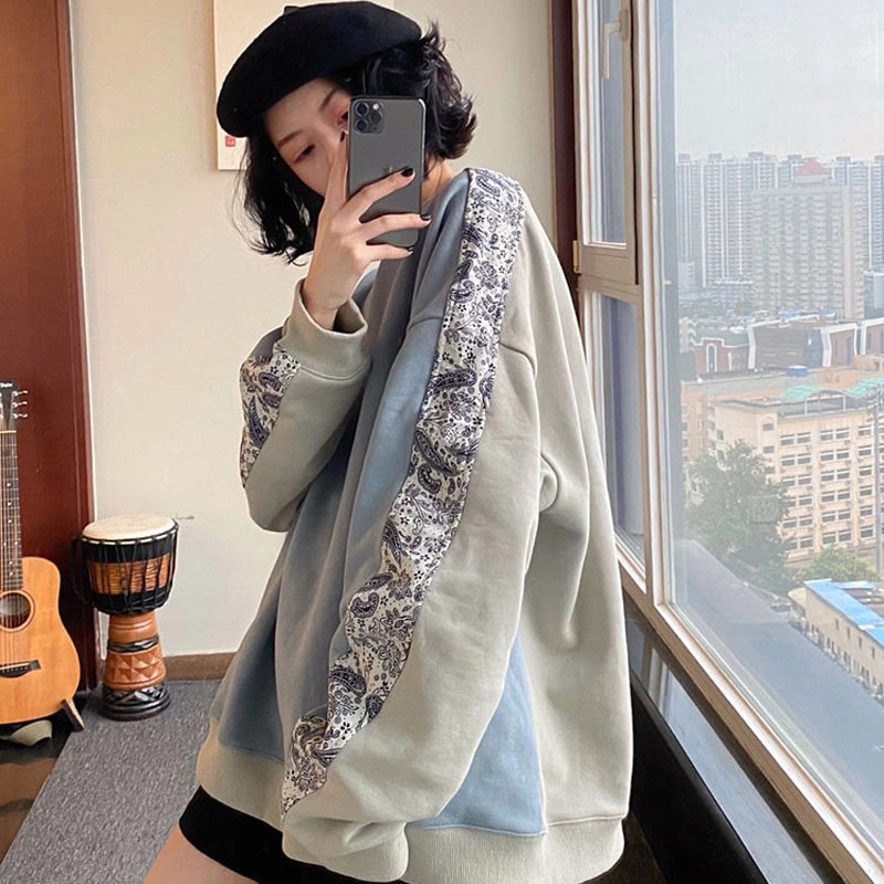 Day Ensemble Chic Harbor Taste Lazy Wind Korea Version Thick Cotton T Women's Autumn Winter 2022 New Fried Street Clothes and Ins