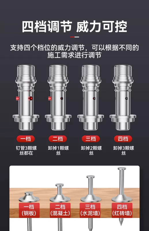 Pháo Súng Bắn Đinh Trần Hiện Vật Tất Cả Trong Một Móng Tay Giảm Thanh Toàn Vua Thép Móng Tay Súng Bắn Đinh súng Đặc Biệt Bê Tông Đóng Đinh Hiện Vật súng bắn đinh bê tông cầm tay súng bắn đinh dù