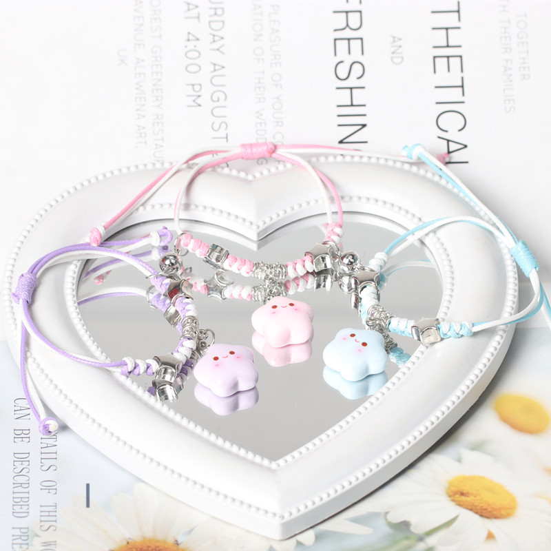 Smiley Face Star Three-Person Magnetic Friendship Bracelet, Two-Tone Braided Couple Magnetic Bracelet, High Aesthetic Value, Gift for Male and Female Friends Smiley Face Star Three-Person Magnetic Friendship Bracelet, Two-Tone Braided Couple Magnetic Bracelet, High Aesthetic Value, Gift for Male and Female Friends