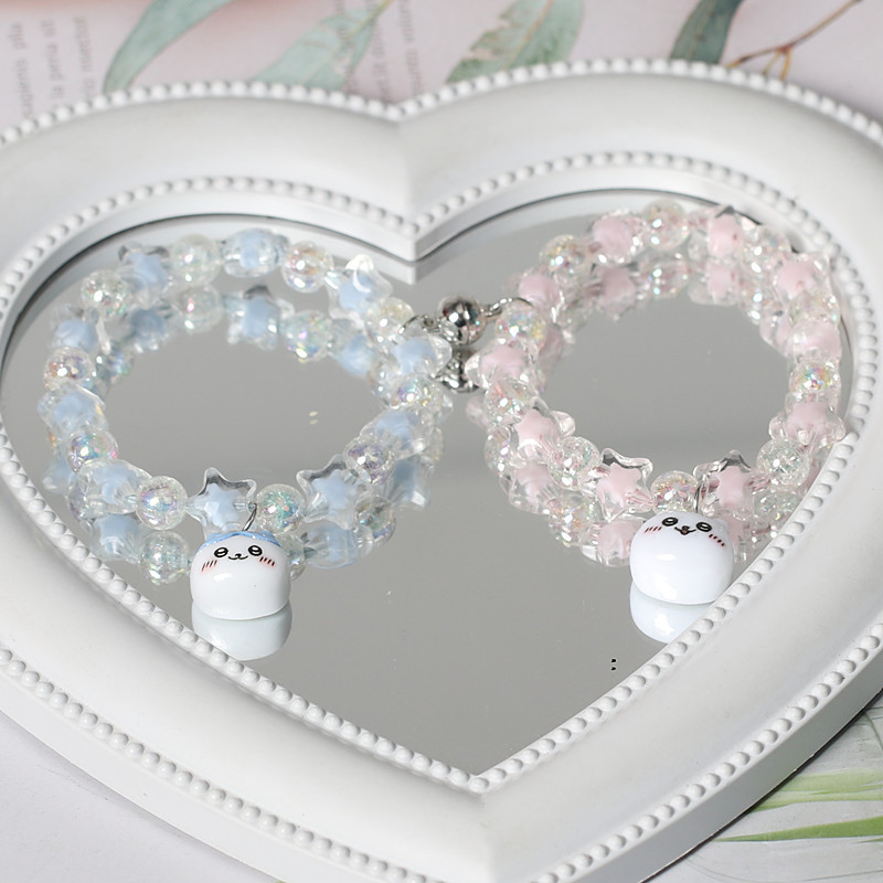 Original Cute Jiyi Xiaoba Beaded Couple Magnetic Bracelet ins Style Simple Student Best Friend Bracelet Small Gift Original Cute Jiyi Xiaoba Beaded Couple Magnetic Bracelet ins Style Simple Student Best Friend Bracelet Small Gift