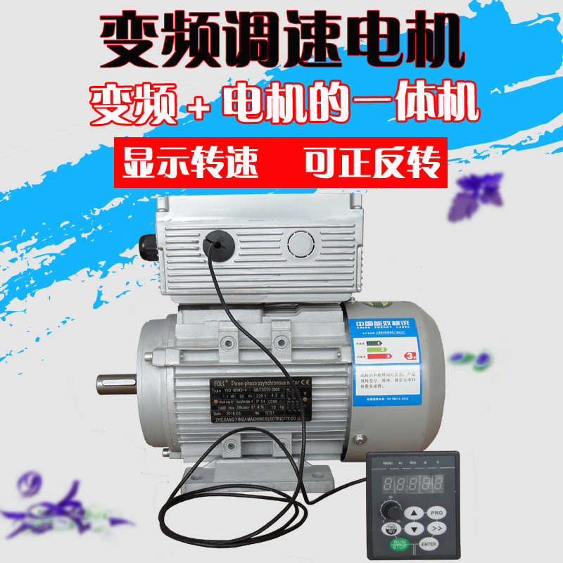Motor 220V speed regulator two phases 0 75 small 2 2 KW 1 5KW endless variable speed single-phase frequency conversion motor