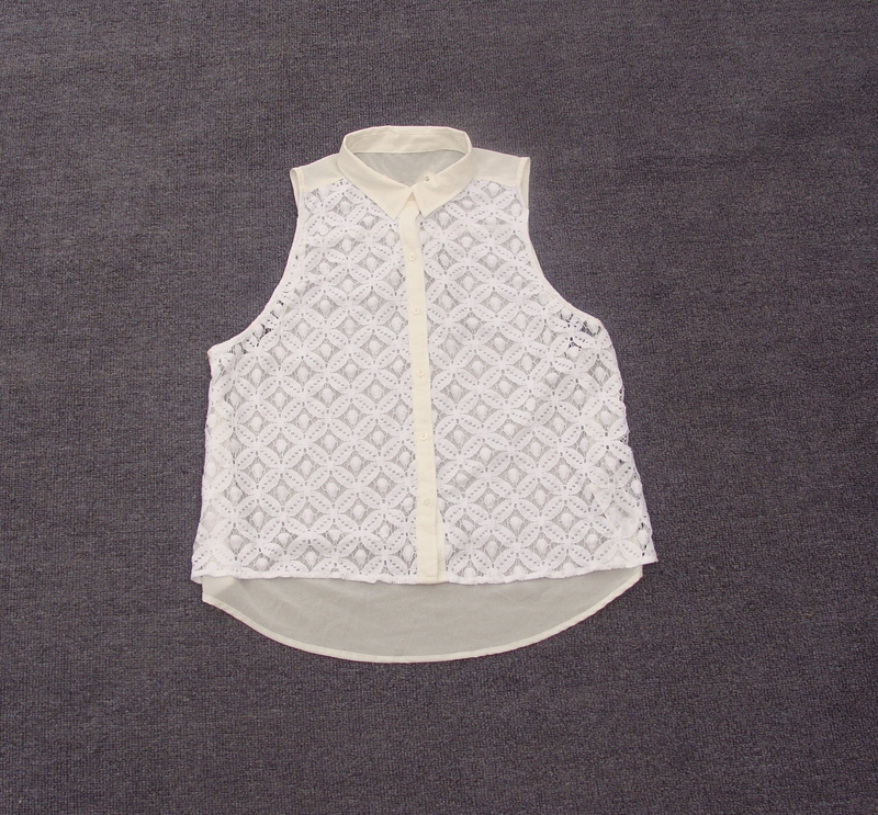 American H Women's Lace Chiffon Sleeveless Shirt
