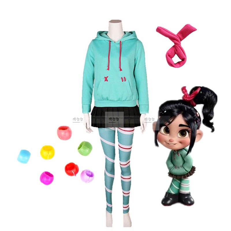 Wreck-It Ralph 2 Princess Vanellope Cosplay Costume Anime Adult Children's Hoodie