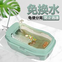 Turtle tank with sunbed Brazilian turtle special ecological landscaping villa breeding box water and land dual-use water-free turtle breeding box