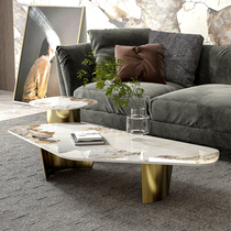 Light luxury Rock board special-shaped coffee table living room small apartment designer advanced sense modern simple creative rectangular tea table