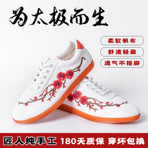 Chenjiagou embroidered cloth shoes thickened tendon bottom canvas plum blossom embroidered Tai Chi martial arts practice morning exercise sister shoes