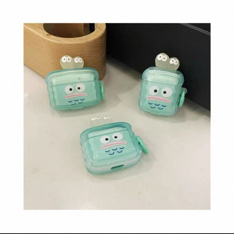 Funny Jelly Green Airpods4/Pro3 Earphone Case with Glow-In-The-Dark Sausage Mouth Ugly Fish Design, Suitable for Apple Wireless Bluetooth 2Nd Generation Protective Case, Airpods3 Anti-Drop Box, Cute 5Th and 8Th Generation
