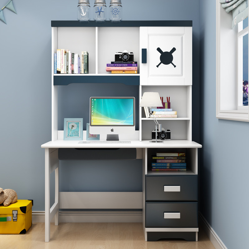 Desk bookshelf integrated table with bookcase combination home computer desk desktop bedroom student learning table simple table