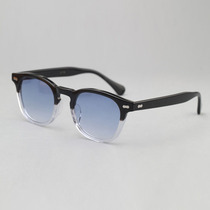 Retro handmade glasses sunglasses big face sun glasses celluloid sunglasses myopia mirror large frame black frame three colors