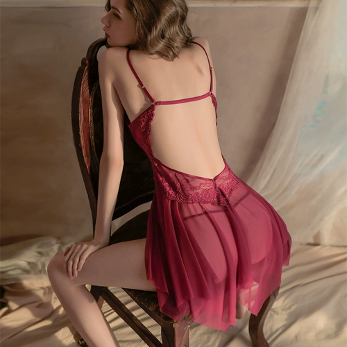 Сексуальное кружевное нижнее белье, поддерживающая пижама, юбка