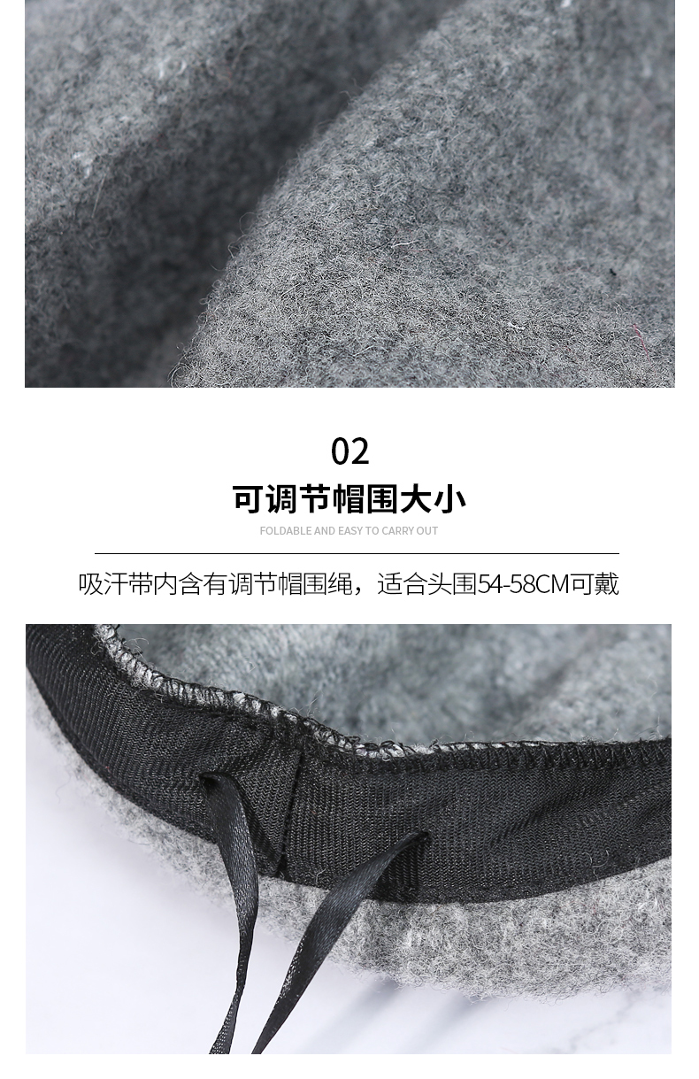 Chapeau pour femme en Melange de laine - Ref 3234474 Image 8