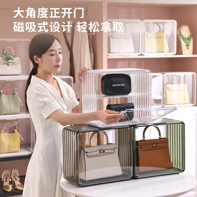 Luxury Package Bag Dust-Proof Containing Box Transparent Waterproof Moisture-Proof Finishing Cabinet Deity Home Storage Display Shelve-Taobao